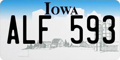 IA license plate ALF593