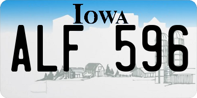 IA license plate ALF596