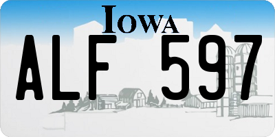 IA license plate ALF597