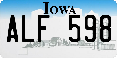 IA license plate ALF598