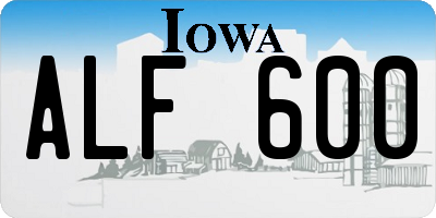 IA license plate ALF600