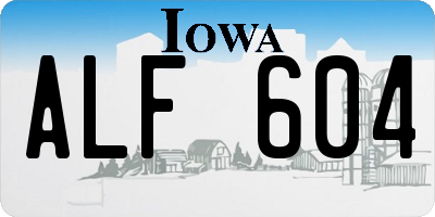 IA license plate ALF604