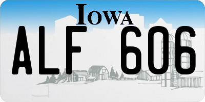 IA license plate ALF606
