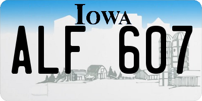 IA license plate ALF607