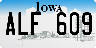 IA license plate ALF609