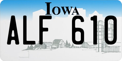 IA license plate ALF610