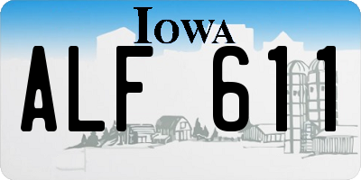 IA license plate ALF611