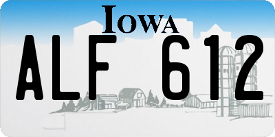 IA license plate ALF612