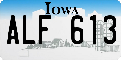 IA license plate ALF613