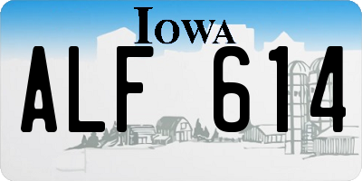 IA license plate ALF614