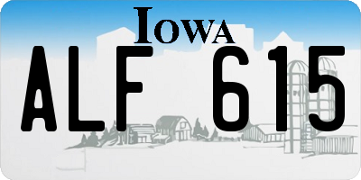 IA license plate ALF615