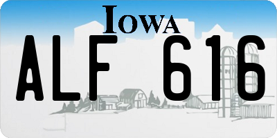 IA license plate ALF616