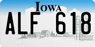 IA license plate ALF618