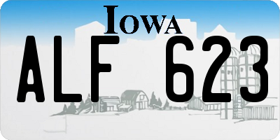 IA license plate ALF623