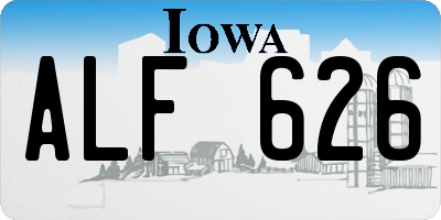 IA license plate ALF626