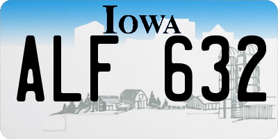 IA license plate ALF632