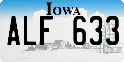 IA license plate ALF633