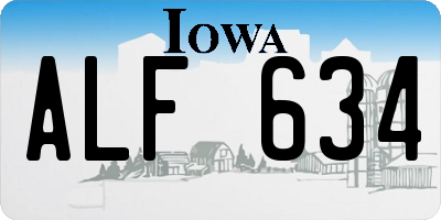 IA license plate ALF634