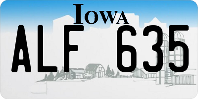 IA license plate ALF635