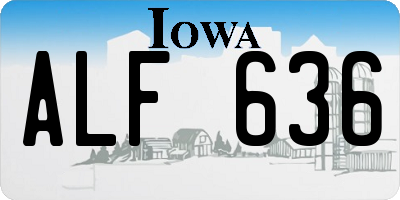 IA license plate ALF636