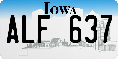 IA license plate ALF637