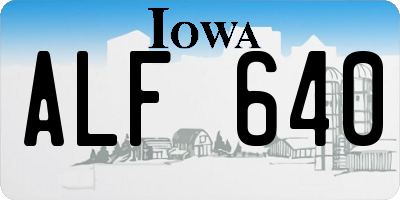 IA license plate ALF640