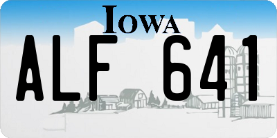 IA license plate ALF641
