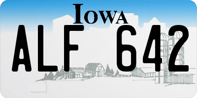 IA license plate ALF642