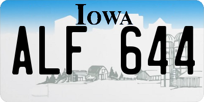 IA license plate ALF644