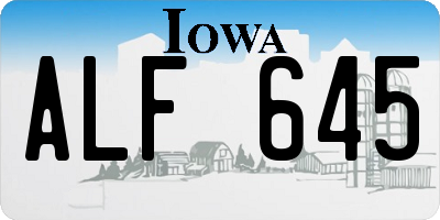 IA license plate ALF645