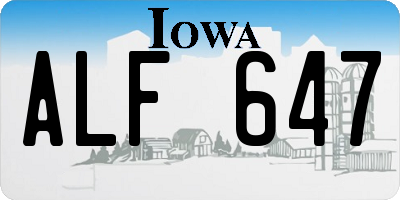 IA license plate ALF647