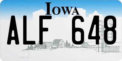 IA license plate ALF648