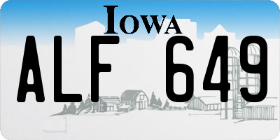 IA license plate ALF649