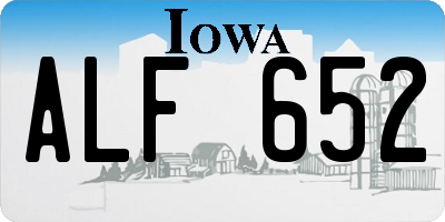 IA license plate ALF652