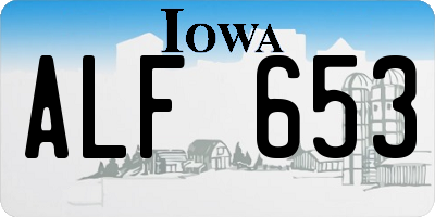 IA license plate ALF653