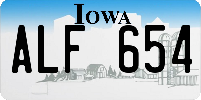 IA license plate ALF654