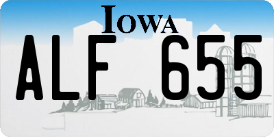 IA license plate ALF655