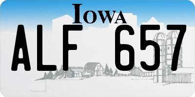 IA license plate ALF657