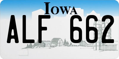 IA license plate ALF662