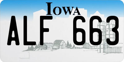 IA license plate ALF663