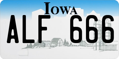IA license plate ALF666