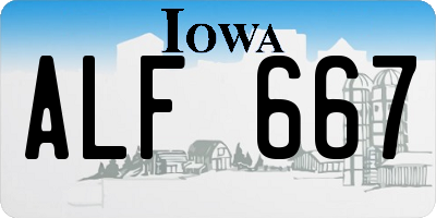 IA license plate ALF667