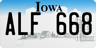 IA license plate ALF668