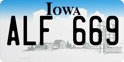 IA license plate ALF669