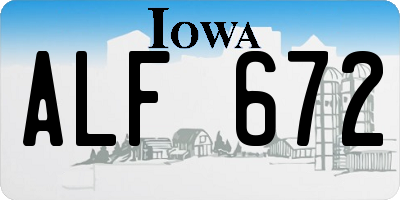 IA license plate ALF672