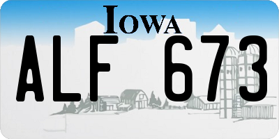 IA license plate ALF673