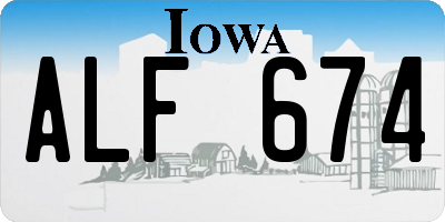 IA license plate ALF674