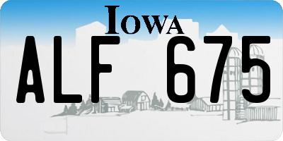 IA license plate ALF675