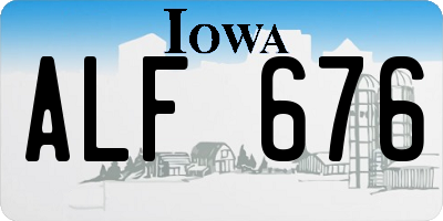 IA license plate ALF676