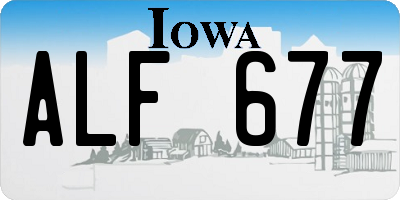 IA license plate ALF677